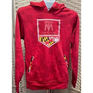 Covalent Active Wear Team Maryland Hoodie Red State Flag Pattern Mens Small
